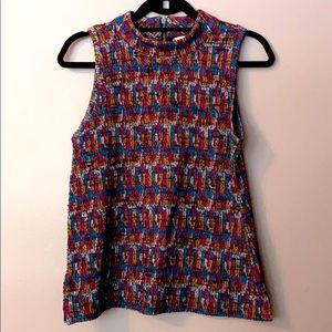 Anthropologie mock neck sleeveless blouse